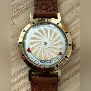 Ernest Borel Kaleidoscope Stunning Mechanical Watch Rare White Dial New Strap